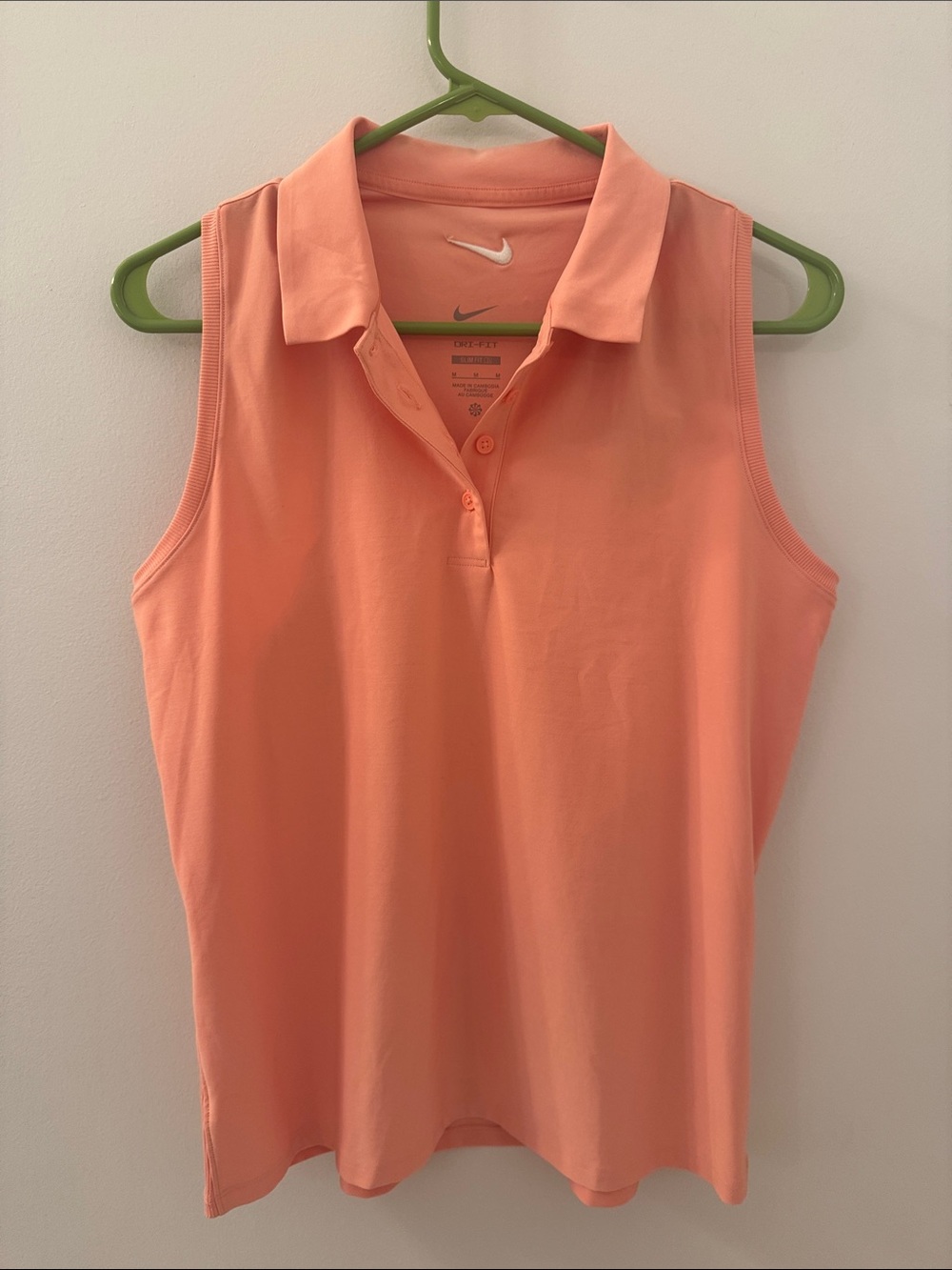 Nike Women’s Sleeveless Polo Tank - Peach